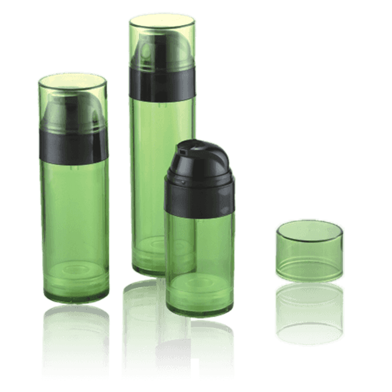 Bouteille sans air transparente verte HS-026A de 50ML 80ML 110ML