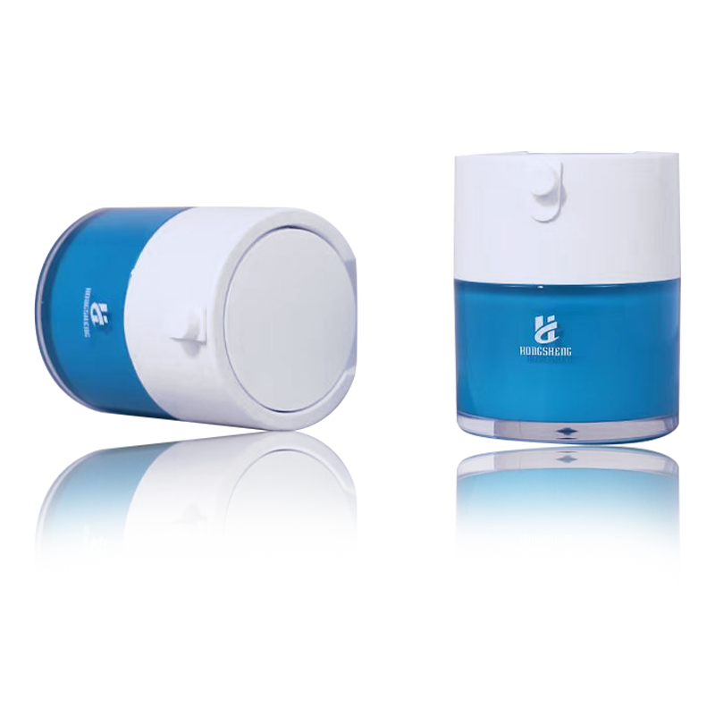 Pot cosmétique en plastique acrylique bleu 30G 1oz, conteneurs de crème, pot de sérum en plastique pour cosmétiques et soins de la peau, HS-036 bleu