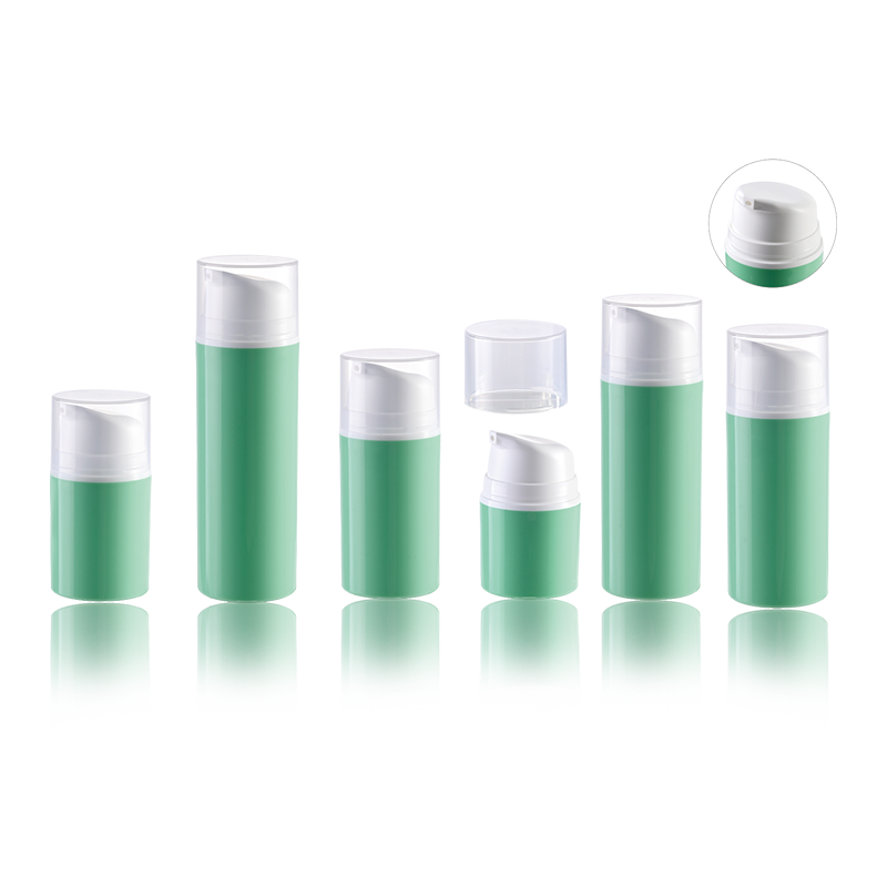 Bouteilles de pompe sans air en plastique pour sérum sous vide cosmétique écologique HS-037B pour crèmes et lotions