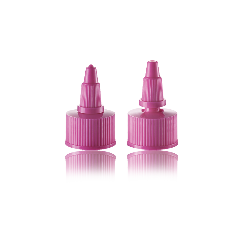 HY-CP-11:24/410 bouteille de sauce à vis à buse longue bouchon supérieur en plastique cosmétique rose