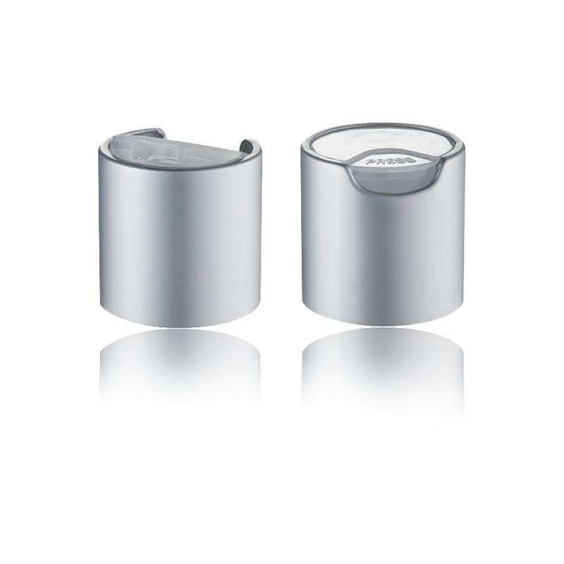 Capuchon de disque cosmétique classique de type poussoir en argent brillant-HY-Q03A